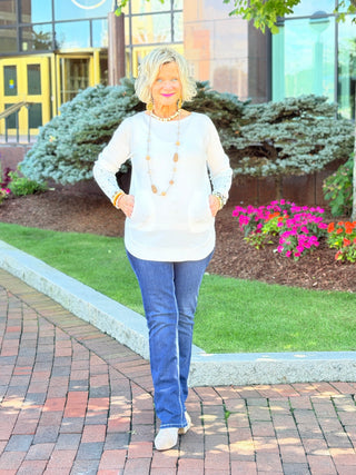 ETHYL SOFT POCKET CREAM SWEATER ETHYL JEANS