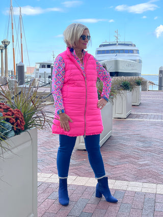 LULU-B HOT PINK PUFFER VEST