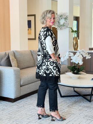 Women's Embroidered Black Cutout Tencel™ Denim Ankle Pant Cathys Place