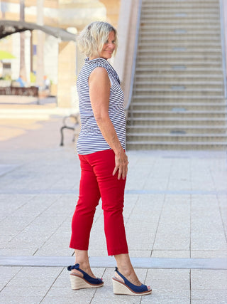 NAUTICAL NAVY SLEEEVLESS RUFFLE LULU-B