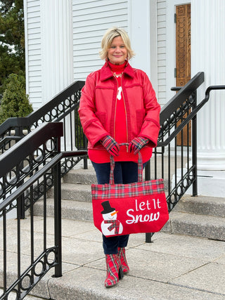 Women's Faux Leather Shearling Zip Front Jacket RED Cathys Place