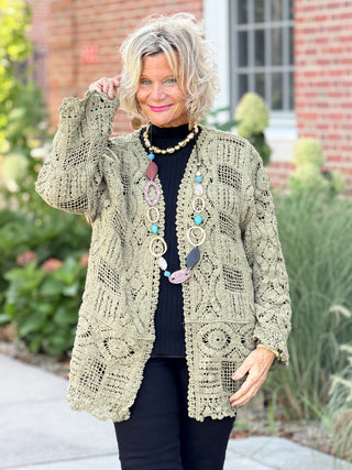 OLIVE CROCHET CARDIGAN Cathys Place