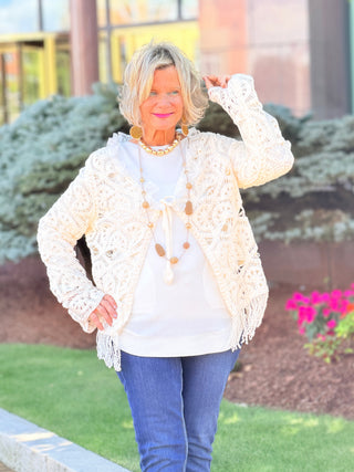 CREAM CROCHET CARDIGAN Cathys Place