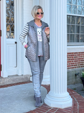 Women's Button Front Quilted Vest
