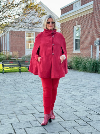 RED Womens Cape Poncho Coat