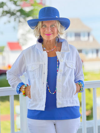 HARBOR BLUES LINEN JACKET Cathys Place