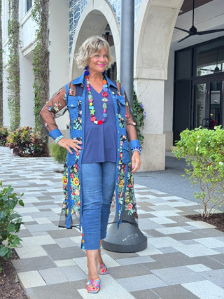 AFTERNOON NAVY LACE JACKET