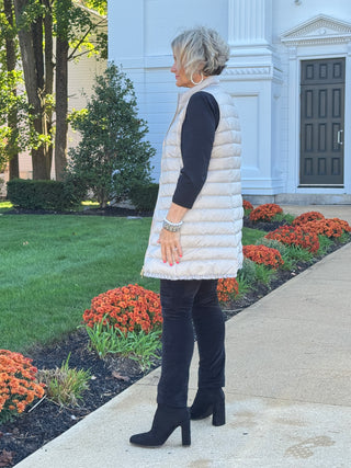 LULU-B SILVER PUFFER VEST