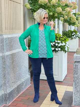 Lulu B Full Emerald Green Zipper Jacket