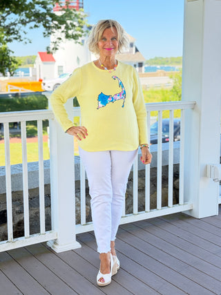 BEACH CLUB YELLOW CAPE COD MAP SWEATER LULU-B