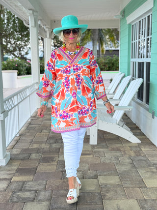 KEY WEST MANGO TROPICS BEACH COVER -UP