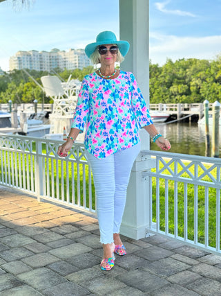 PINK PETALS ASYMMETRICAL TOP