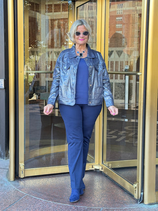Navy Metallic Jacket