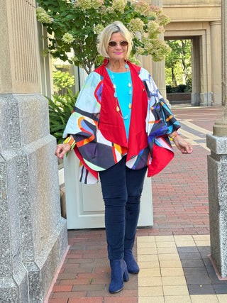 Red fashion Travel Reversible Rain Cape