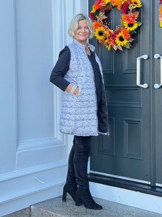 SAFARI BLACK AND BEIGE PUFFER VEST