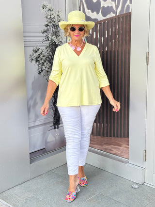 LULU-B TAILORED CLEAR SUNSHINE V NECK