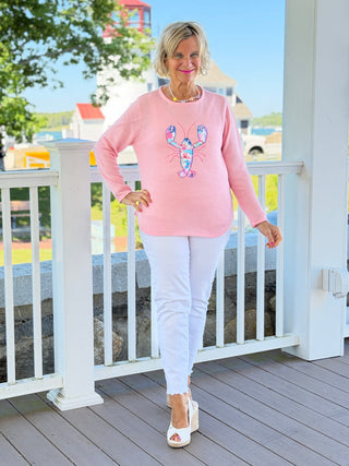 BEACH CLUB PINK LOBSTER SWEATER LULU-B