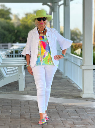 ETHYL WHITE SCALLOP JEANS