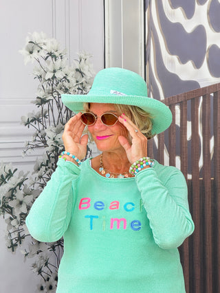 LULU-B MINT BEACH TIME SWEATER