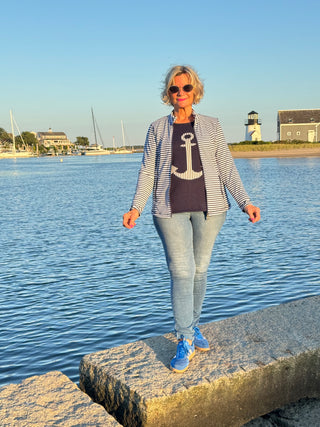 NAVY ANCHOR SWEATER