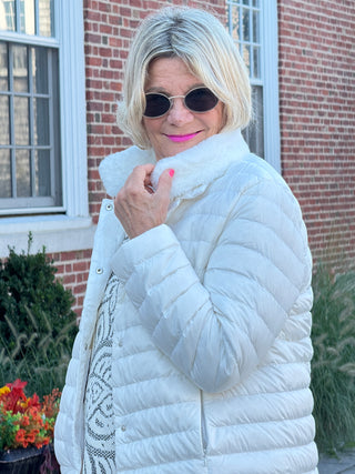 LULU-B IVORY FAUX FUR JACKET