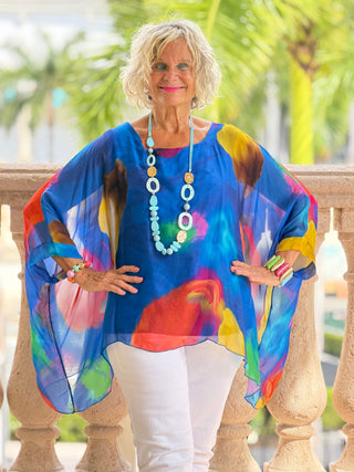 Sofia Sunrise Royal Blue Burnout top Cathys Place