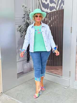 LULU-B MINT BEACH TIME SWEATER