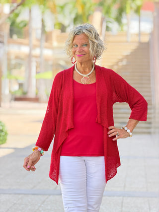 LULU B RED MESH WRAP LULU b