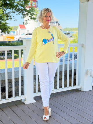 BEACH CLUB YELLOW CAPE COD MAP SWEATER LULU-B