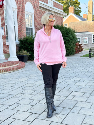 CLEAR PINK HALF ZIPPER