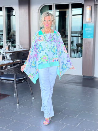 TROPICAL TURTLE SEVEN WAY SCARF CATHYS RESORTWEAR