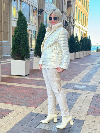 LULU-B PUFFER DOWN SNOW GOLD FAUX FUR JACKET