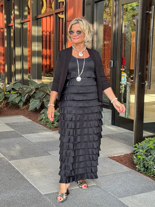 MIAMI NIGHTS  BLACK BLACK CHA CHA DRESS