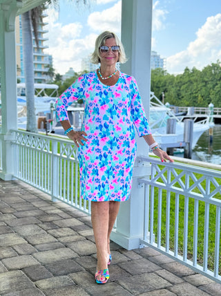 PINK PETALS SLEEVE DRESS