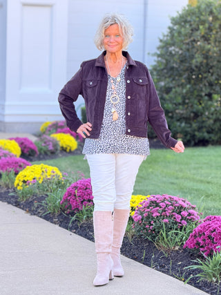 LULU B CHOCLATE VELOUR JACKET LULU-B