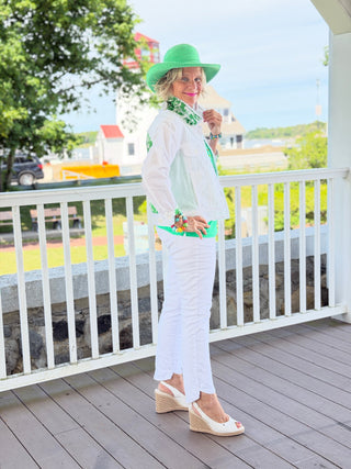 HARBOR LIGHTS GREEN LINEN JACKET Cathys Place