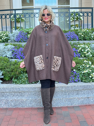 Whisper of the Wild: The Leopard Pocket Winter Cape