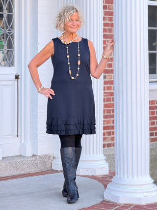 LULU B HOLIDAY FANCY BLACK RUFFLE DRESS LULU-B