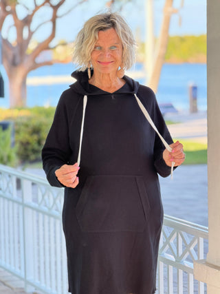 Lulu-b kangaroo pocket black scuba dress LULU-B