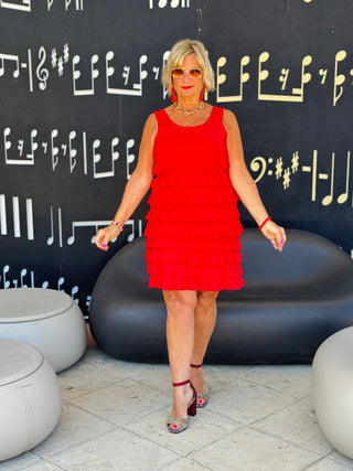 LULU-B RED CRIMSON CHA CHA DRESS