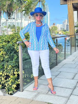 LULU B COASTAL BLOOM FULL ZIPPER JACKET