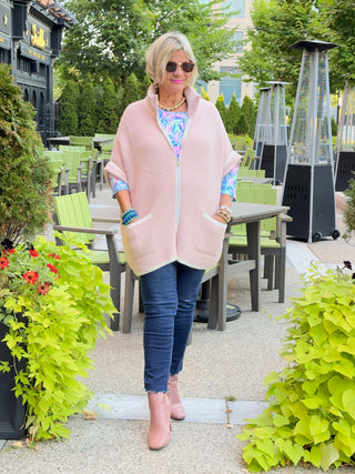 AUTUMN FROSTED PINK ZIPPER JACKET