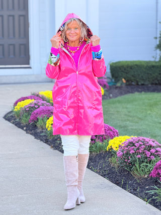 Polka Dot HOT PINK Posh Reversible Raincoat Cathys Place