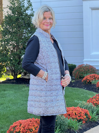 SAFARI BLACK AND BEIGE PUFFER VEST