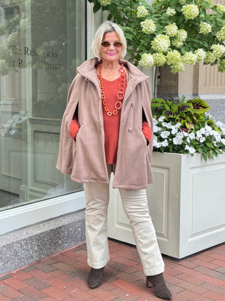 CAMEL Womens Cape Poncho Coat