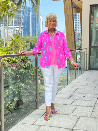 LULU B SEAHORSE BAY BUTTON UP SHIRT