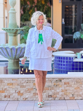 LULU B WHITE SHAMROCK SWEATER LULU-B