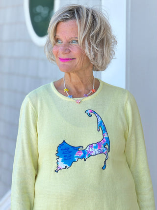 BEACH CLUB YELLOW CAPE COD MAP SWEATER LULU-B