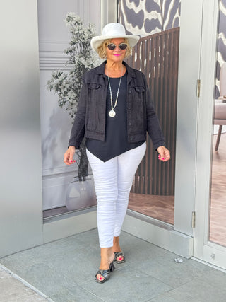 KEY WEST BLACK LINEN JACKET