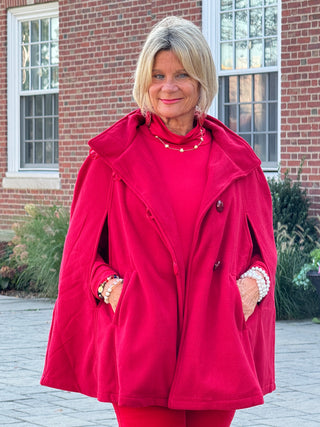 RED Womens Cape Poncho Coat
